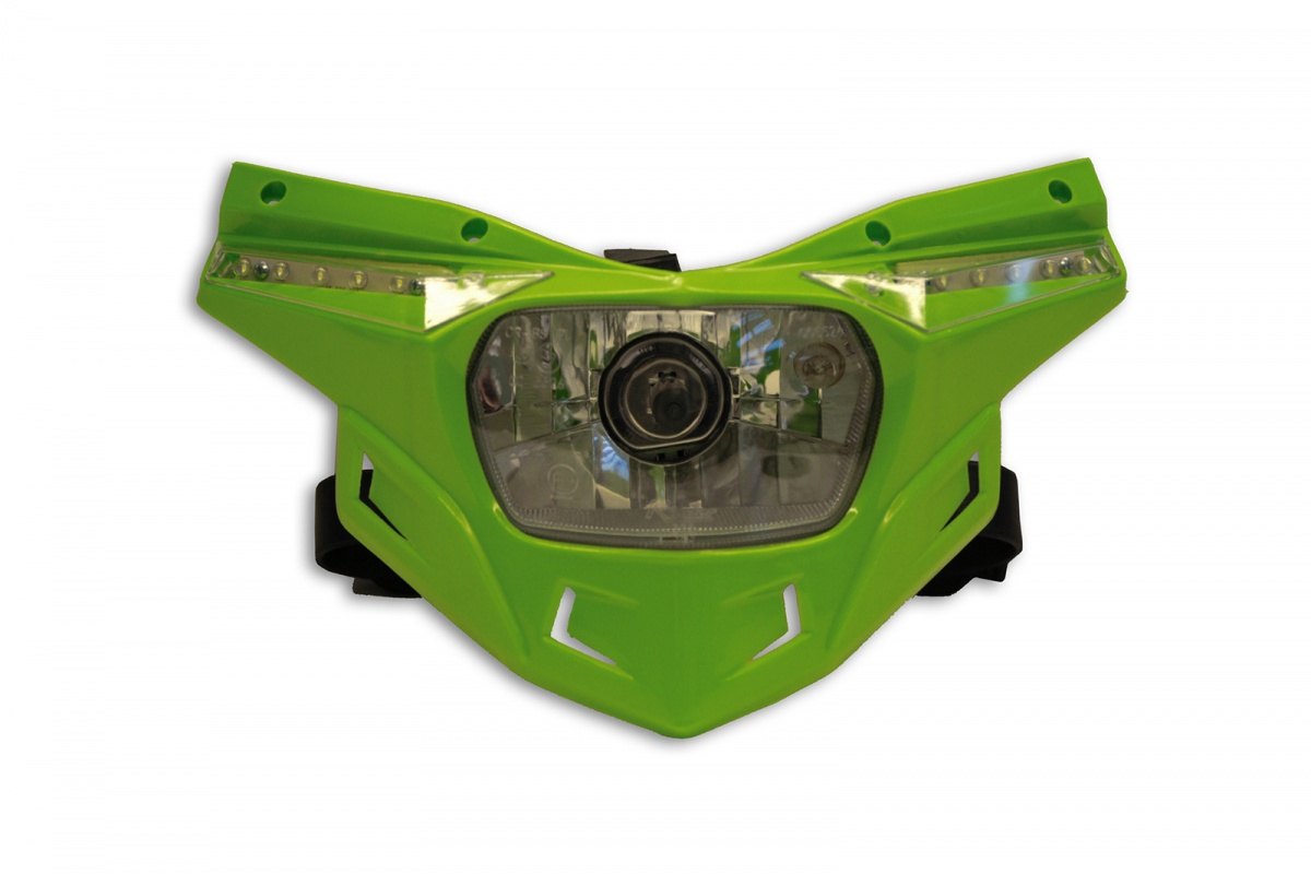 Replacement plastic for motocross Stealth headlight lower part green - Headlight - PF01714-026 - Ufo Plast