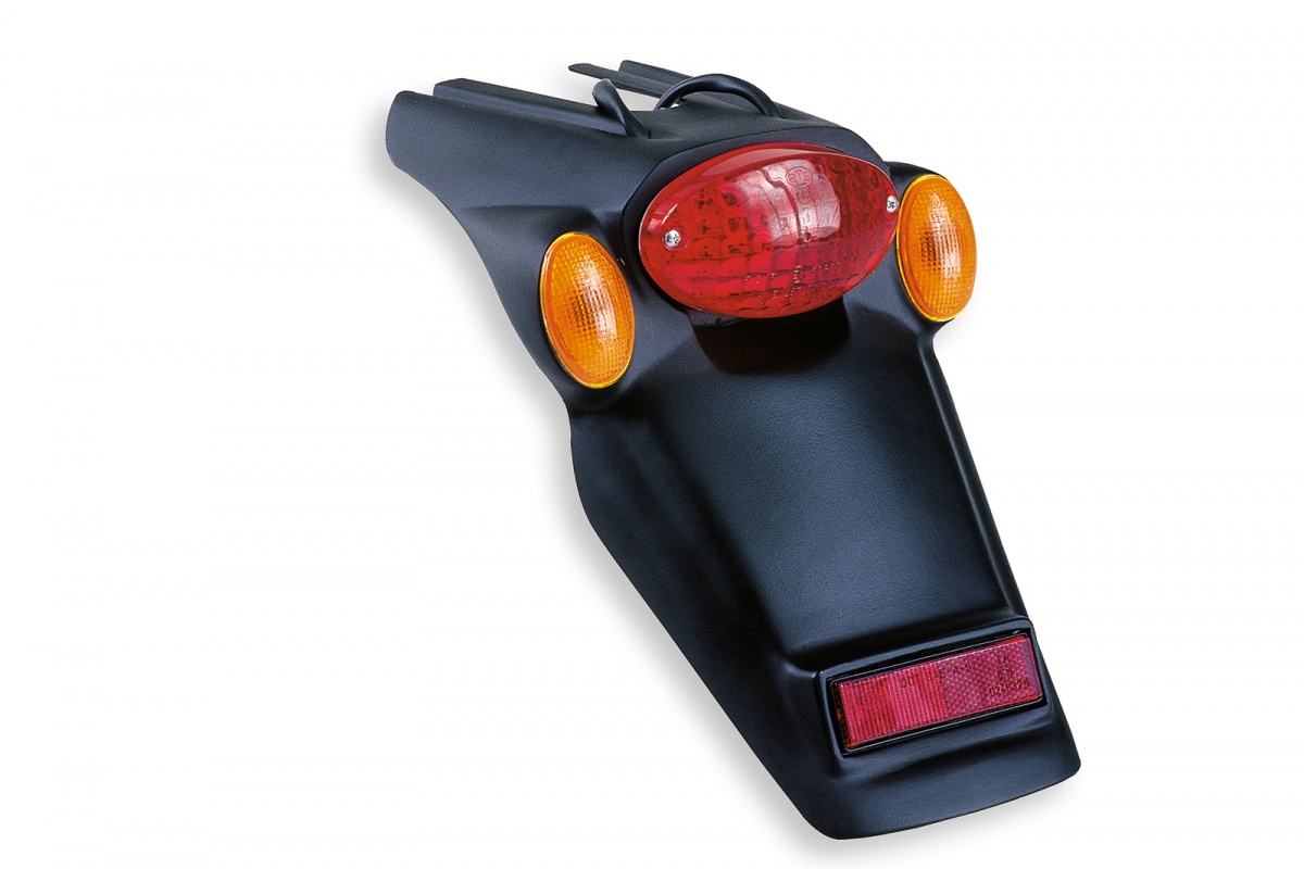 License plate holder with turn signals and 12V light - Enduro rear fender & plate holder - PP01213 - Ufo Plast