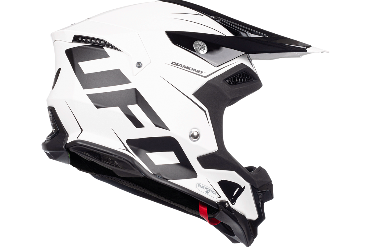 Motocross helmet Diamond black and white - ADULT - He052 - UFO Plast