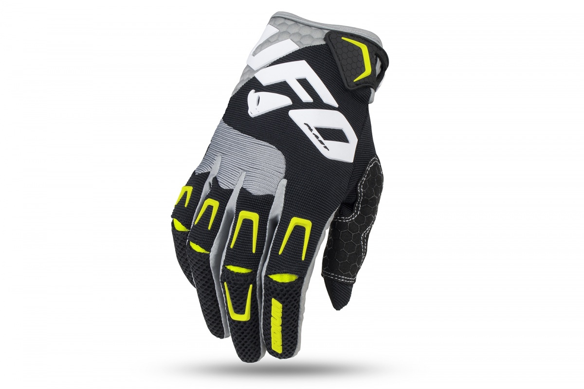 Motocross Iridium Gloves black and neon yellow - Gloves - GU04535-KD - Ufo Plast