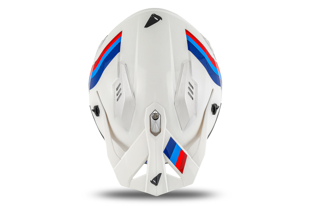 Sheratan cross jet helmet white, red, blue